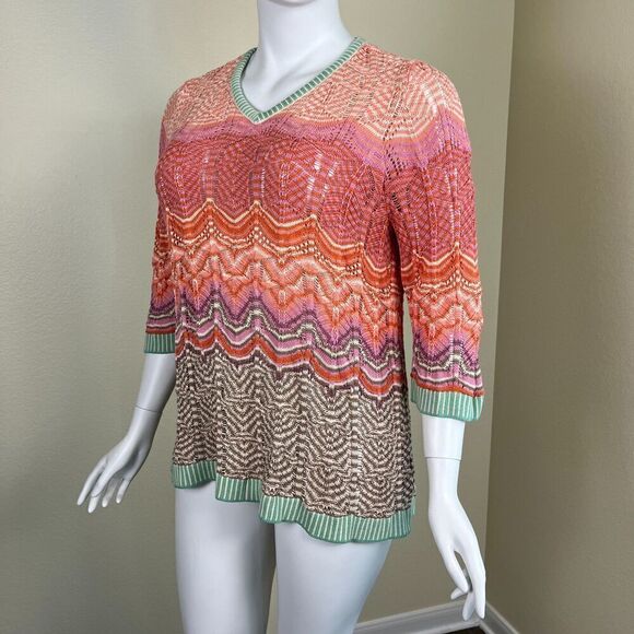 Soft Surroundings Women Size 3X Rosita Open Crochet Knit Pullover Cotton Sweater - Picture 12 of 14